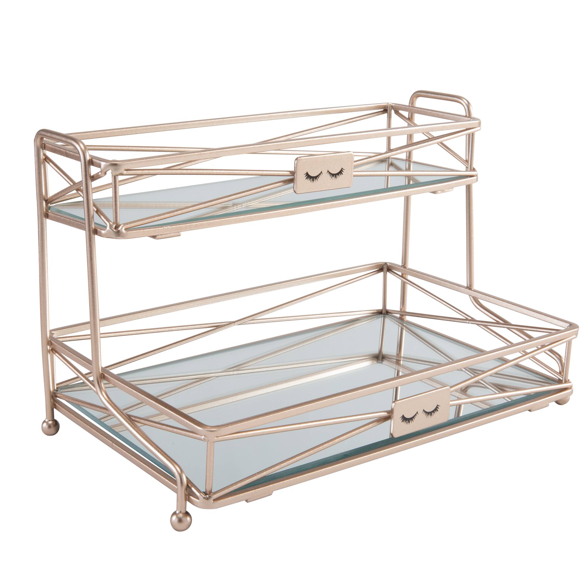 Home Details Rose Gold 2-Tier Vanity Tower